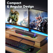 Enceintes LENRUE G11 USB C pour PC, Son Clair & Touches