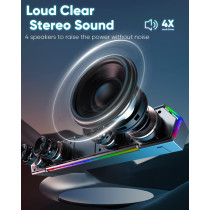 LENRUE G11 USB-C Computer Speakers with Touch Lights & Clear Sound
