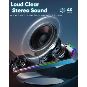 LENRUE G11 USB-C Computer Speakers with Touch Lights & Clear Sound