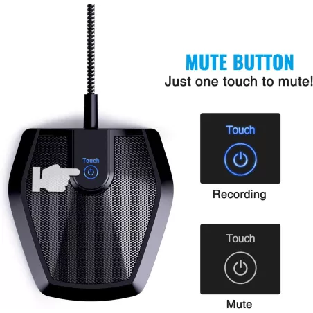 Microphone USB TONOR Omnidirectionnel pour Conférence & PC