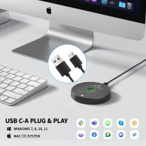 AIRHUG USB Microphone with Mute, LED, AI Noise Reduction – Ideal for Calls & Recording
