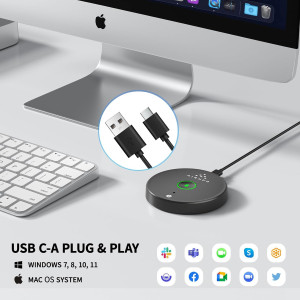 AIRHUG USB Microphone with Mute, LED, AI Noise Reduction – Ideal for Calls & Recording