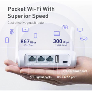 GL.iNet GL-SFT1200 Opal Portable Dual-Band WiFi Travel Router & VPN