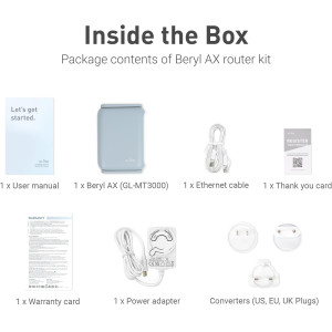 GL.iNet GL-MT3000 Beryl AX: Portable WiFi 6 Travel Router with VPN