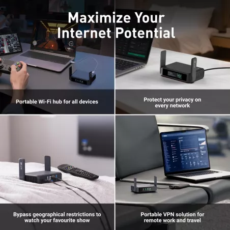 GL.iNet GL-BE3600 Slate 7 – Routeur de voyage portable Wi-Fi 7 dual-band 2.5G avec VPN, idéal business et mobilité