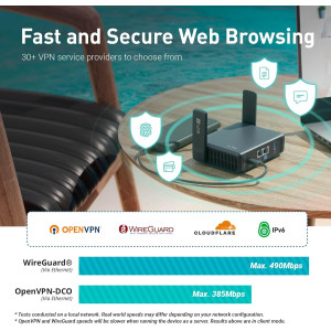 GL.iNet GL-BE3600 Slate 7 Travel Router - Dual-Band Wi-Fi 7 & VPN