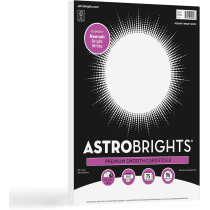 Astrobrights Neenah White Cardstock 8.5x11, 65 lb, 75 Sheets