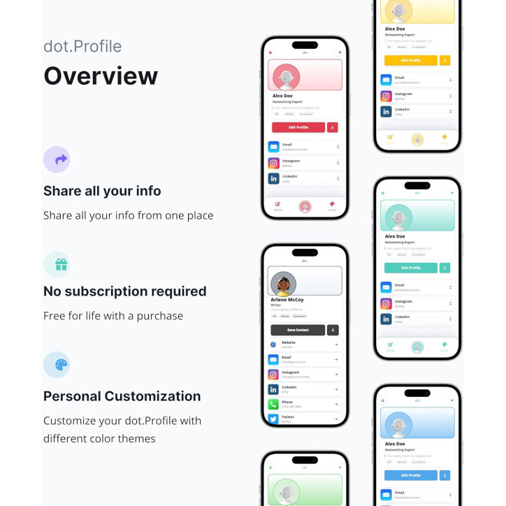 dot. Card - Tap-Compatible Digital Business Card for iPhone & Android (Black)