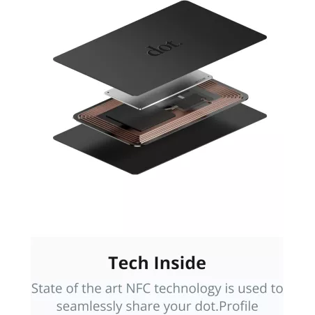 dot. Card - Carte de visite digitale compatible Tap iPhone & Android (Noir)