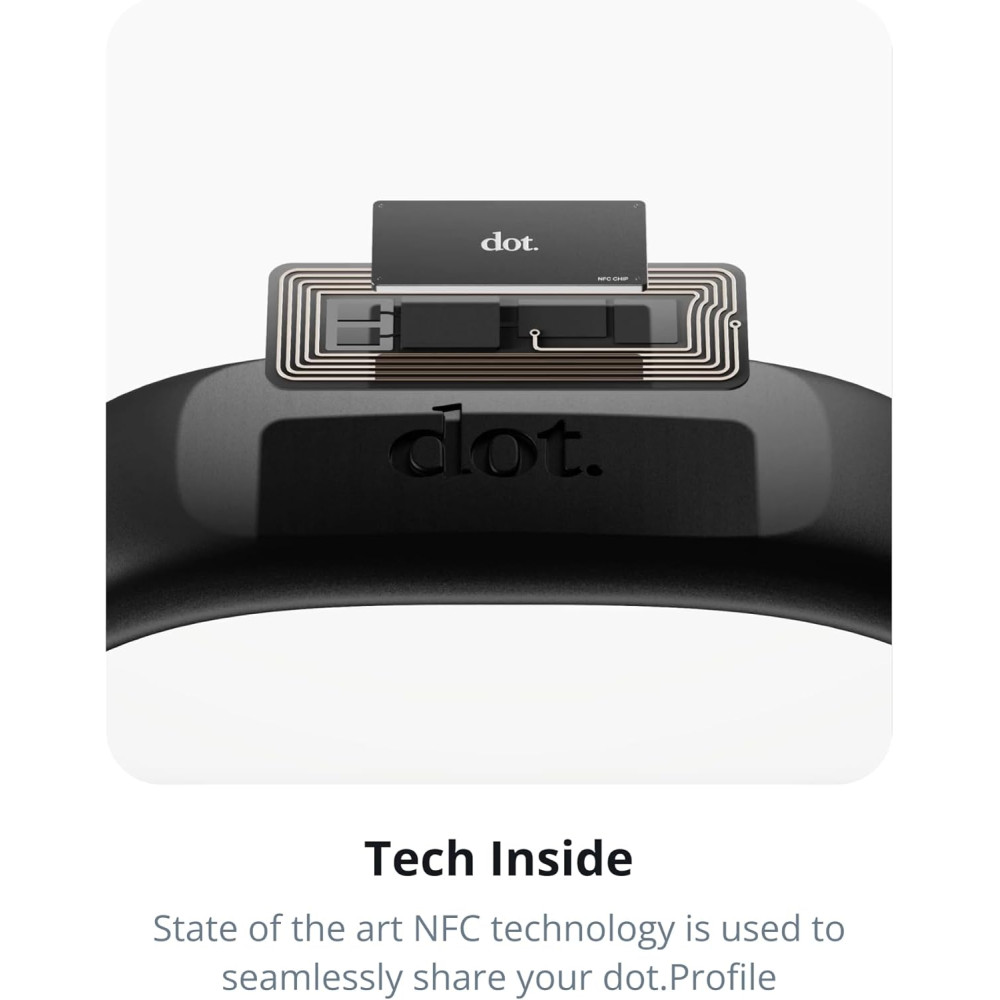 dot. Band : Bracelet Carte de Visite Digital Noir, iPhone & Android