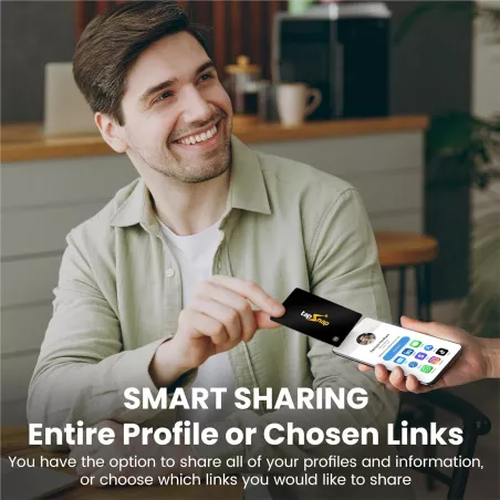 Carte de Visite Digitale NFC & QR, Partage Illimité, Sans Abonnement, Compatible iPhone & Android (Noir)