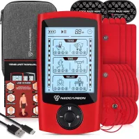 Stimulateur musculaire TENS EMS rouge pour douleur rapide