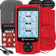 Stimulateur musculaire TENS EMS rouge pour douleur rapide