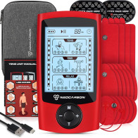 TENS Unit EMS Massager for Shoulder, Neck & Back Pain Relief - Red