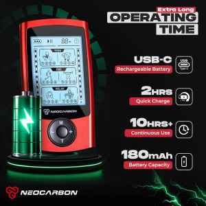 Stimulateur musculaire TENS EMS rouge pour douleur rapide