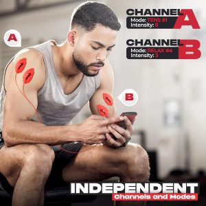 TENS Unit EMS Massager for Shoulder, Neck & Back Pain Relief - Red