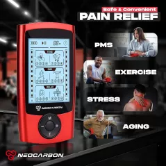 Stimulateur musculaire TENS EMS rouge pour douleur rapide