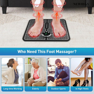 Phixnozar TENS & EMS Foot Massager avec Écran LCD
