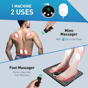 Phixnozar TENS & EMS Foot Massager avec Écran LCD