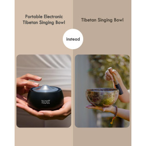 Portable Tibetan Singing Bowl | 8 Healing Frequencies, USB-C Rechargeable