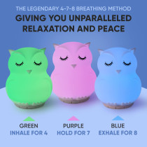 Mindfulness Hibou Respirant 4-7-8 | Veilleuse Anti-Stress