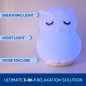Mindfulness 'Breathing Owl' 3-in-1 Guided 4-7-8 Breathing Light, Night Light & Noise Machine for Stress & Sleep