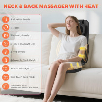 Shiatsu Massage Dos et Cou avec Chaleur 4D – Soulagement Douleur