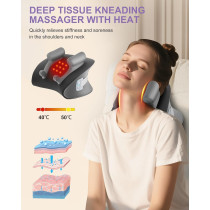 Shiatsu Neck Massager with Heat & Timer – Deep Tissue, Cordless Pain Relief