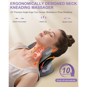 Shiatsu Neck Massager with Heat & Timer – Deep Tissue, Cordless Pain Relief