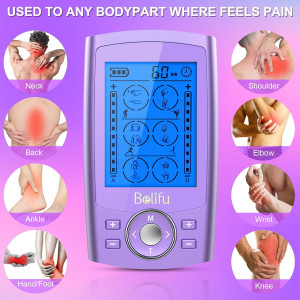 Belfiu TENS & PMS Muscle Stimulator 24 Modes + 10 Pads