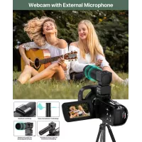 Caméra 4K 64MP Vlogging YouTube avec Zoom 18X & Microphone