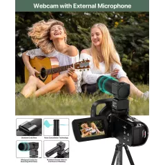 Caméra 4K 64MP Vlogging YouTube avec Zoom 18X & Microphone