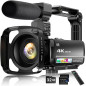 4K 64MP Vlogging Camcorder with 3 Touchscreen, 18X Zoom, Night Vision, Mic, Remote, Stabilizer & 2 Batteries