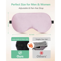 BeeVines 100% Real Mulberry Silk Sleep Mask 2 Pack – Adjustable & Light Blocking