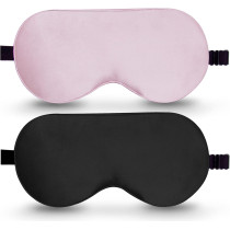 BeeVines 100% Real Mulberry Silk Sleep Mask 2 Pack – Adjustable & Light Blocking
