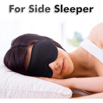 Masque de Nuit Contour 3D pour Dormeurs sur le Côté - Noir