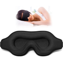 Masque de Nuit Contour 3D pour Dormeurs sur le Côté - Noir