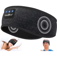 MUSICOZY Casque Bluetooth 5.4 Bandeau, Écouteurs Sans Fil avec Masque Nuit & Haut-Parleurs Stéréo HD