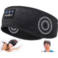 MUSICOZY Casque Bluetooth 5.4 Bandeau, Écouteurs Sans Fil avec Masque Nuit & Haut-Parleurs Stéréo HD