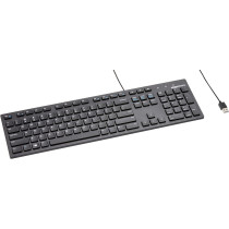 Amazon Basics Full-Sized Wired QWERTY Keyboard – Black, Reliable