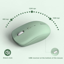 Wireless Keyboard & Mouse Combo, Silent, Adjustable DPI, USB Receiver