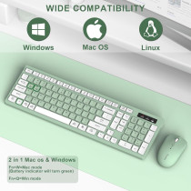 Wireless Keyboard & Mouse Combo, Silent, Adjustable DPI, USB Receiver