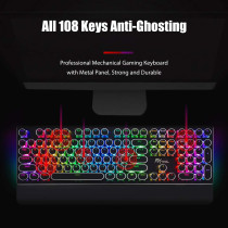 RK ROYAL KLUDGE S108 Retro Mechanical Keyboard RGB Blue Switches