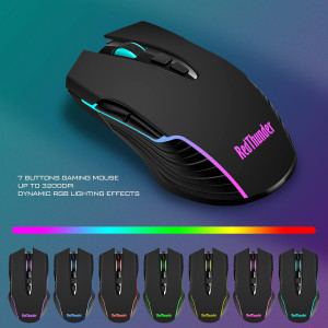 RedThunder K10 Wireless Gaming Keyboard & Mouse Combo – LED Backlit, Mechanical Feel