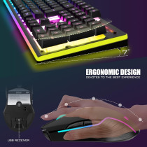 RedThunder K10 Wireless Gaming Keyboard & Mouse Combo – LED Backlit, Mechanical Feel