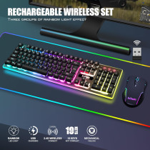 RedThunder K10 Wireless Gaming Keyboard & Mouse Combo – LED Backlit, Mechanical Feel