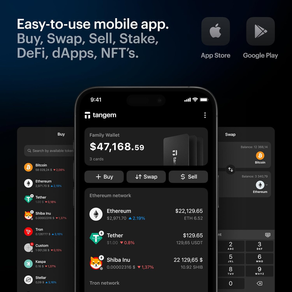 TANGEM Wallet Pack 2 - Portefeuille Crypto Sécurisé 100% Offline