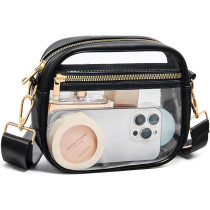 Fibrdoo Clear Leather Crossbody Bag – Stadium Approved for Events