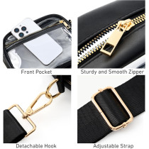 Fibrdoo Clear Leather Crossbody Bag – Stadium Approved for Events