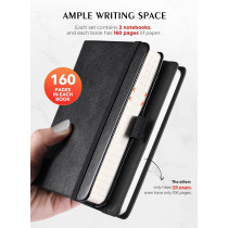 Carnet de poche AISBUGUR 2-Pack, 320 pages, 3.7x5.7 Noir